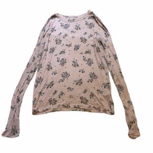 SO Ribbed Floral Long Sleeve Top